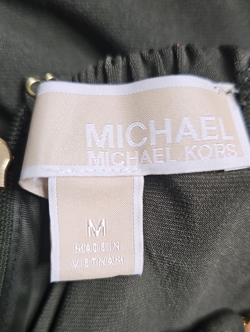 Michael Kors Hunter Green Dress with Gold Hardware - Picture 5 of 6